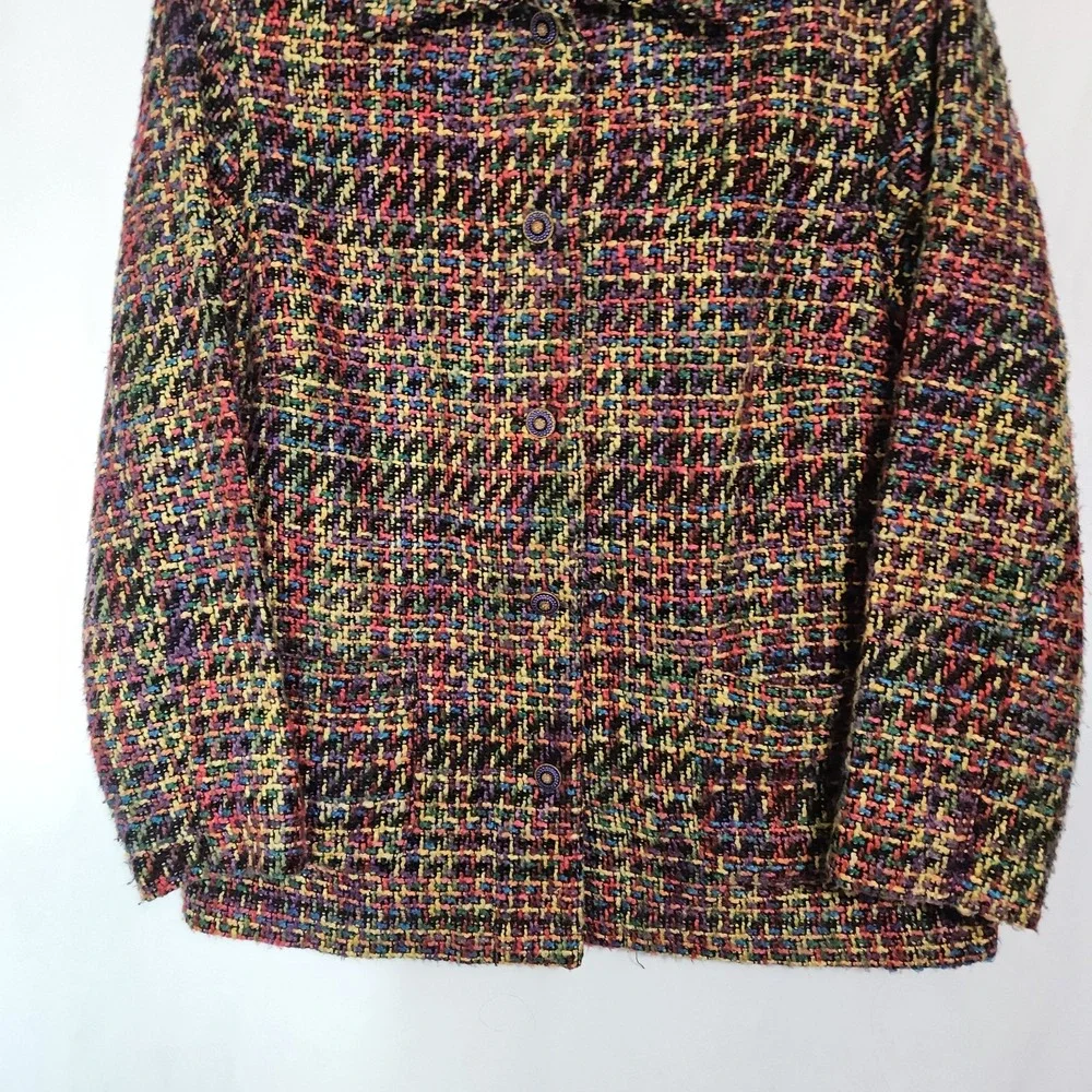 Chico's Additions Multicolor Bouclé Tweed Jacket‎ Maximalist Retro Y2K